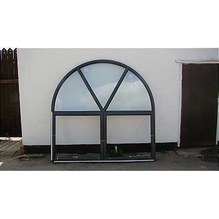 215 - Curved Aluminium Powder Coated Window